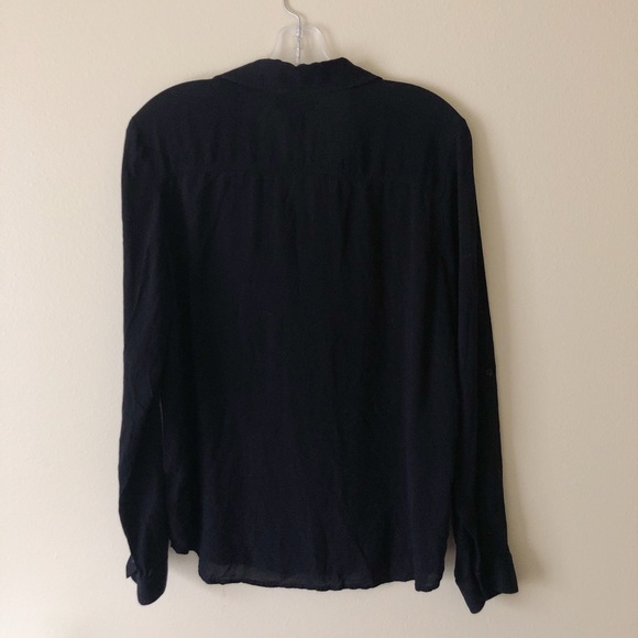 Black long sleeve, half button up old navy top - Picture 2 of 7